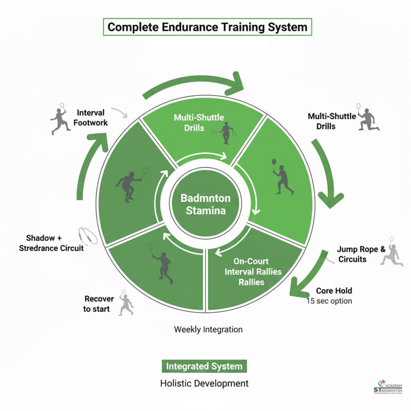Player completing six-point footwork pattern during interval drill in Setapak Malaysia