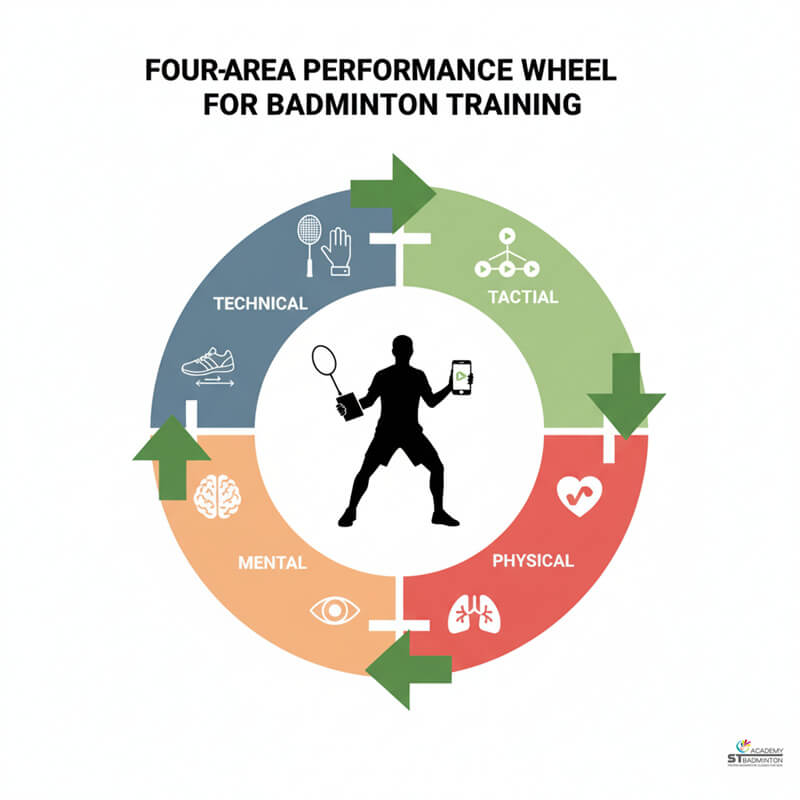 Adult player watching video replay on phone to review movement and shot selection in Singapore