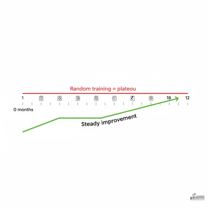 Adult players reviewing training log and progress with certified coach in Malaysia
