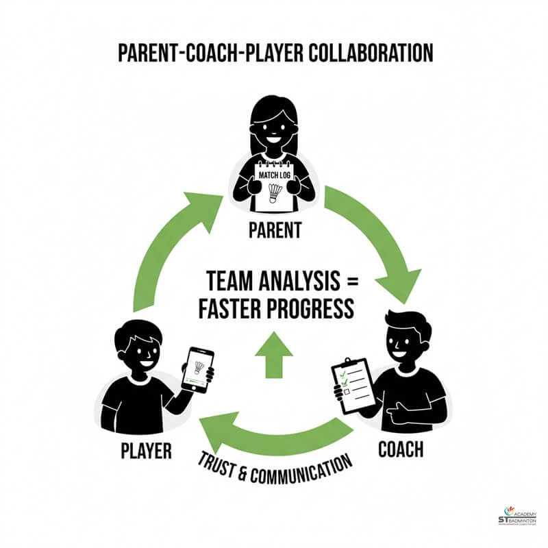 Adult using phone app to track serve statistics and rally success rate in Setapak KL