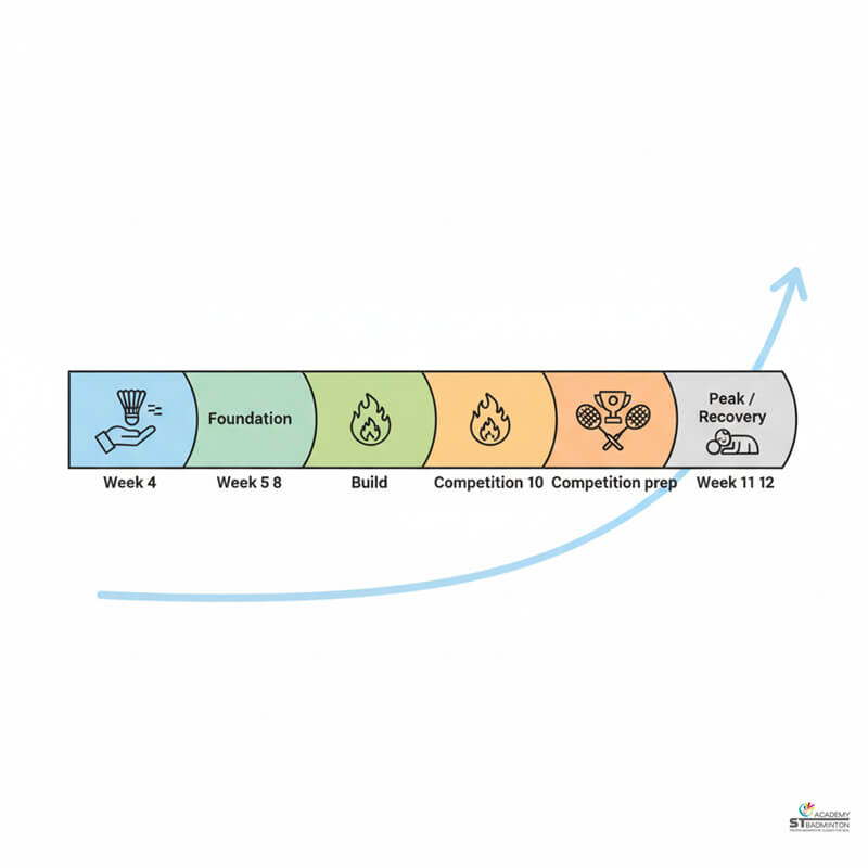 Certified badminton coach designing periodized training plan for school team player near Setapak Kuala Lumpur