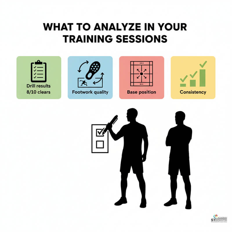 Coach using video analysis to review footwork and technique with player in Wangsa Maju KL