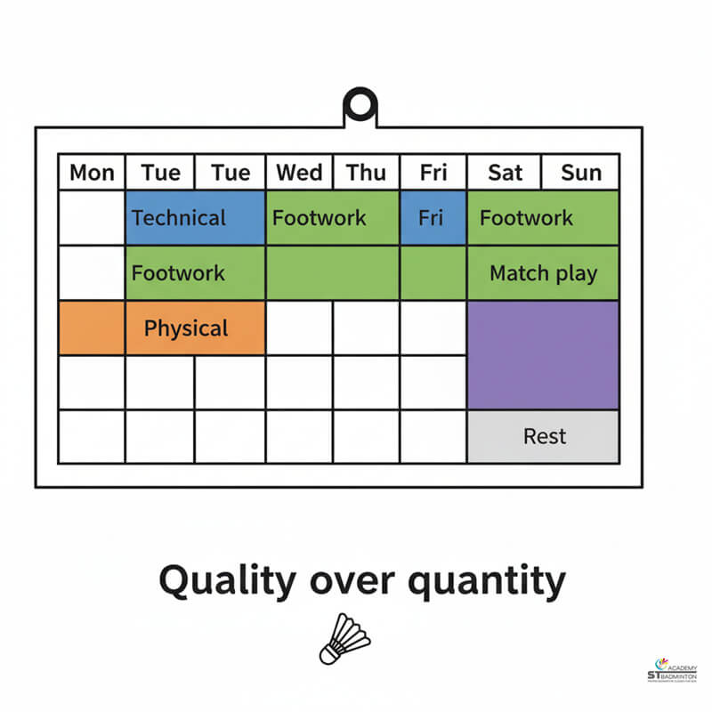 Junior players following structured weekly badminton drills from customized training plan near Setapak Kuala Lumpur