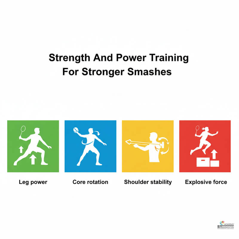 Players doing leg strength exercises and plyometric training for badminton smash power near Setapak Kuala Lumpur