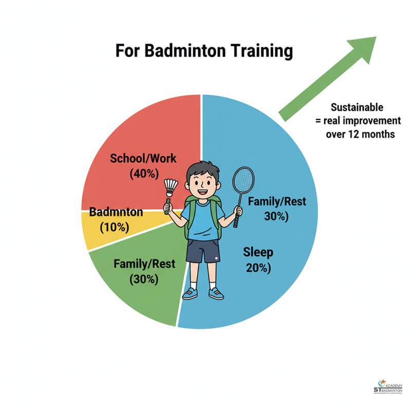 Kids balancing badminton practice with homework and rest in Malaysia