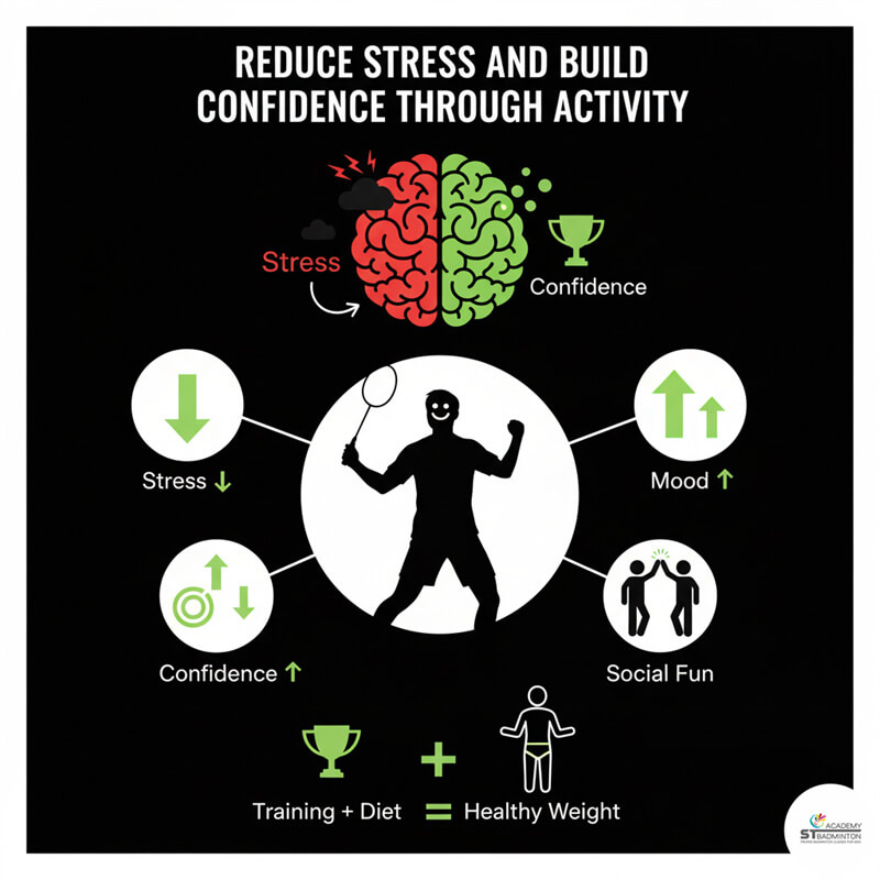 Players building mental wellness through enjoyable badminton training in Malaysia