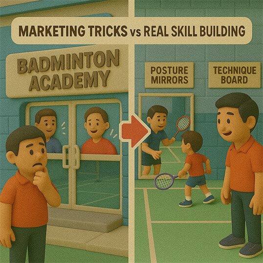 Badminton coach developing young athletes in Cheras with professional techniques
