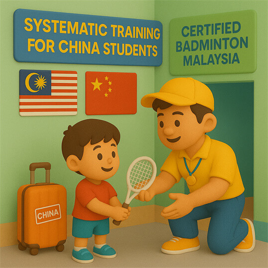 Badminton foundation class for kids led by coach in Wangsa Maju