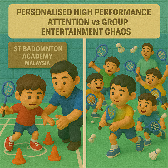 High performance badminton coach developing young athletes in Cheras