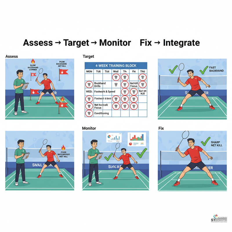 High performance badminton training with weakness-based planning in Kuala Lumpur