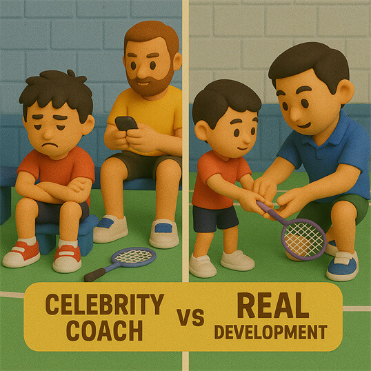 ST Academy badminton coach guiding young athletes in Mont Kiara