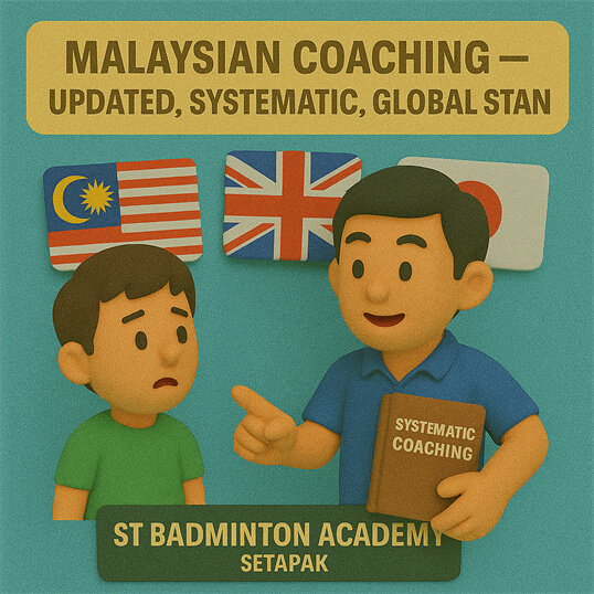 ST Badminton Academy coach developing children's skills in Gombak