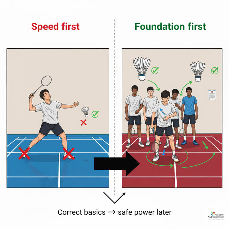 Small group badminton training for overseas players at Setapak Malaysia