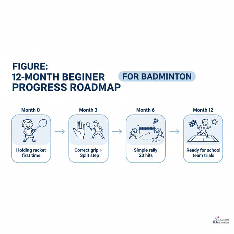 Certified coach correcting beginner grip during kids badminton training near Sentul Titiwangsa