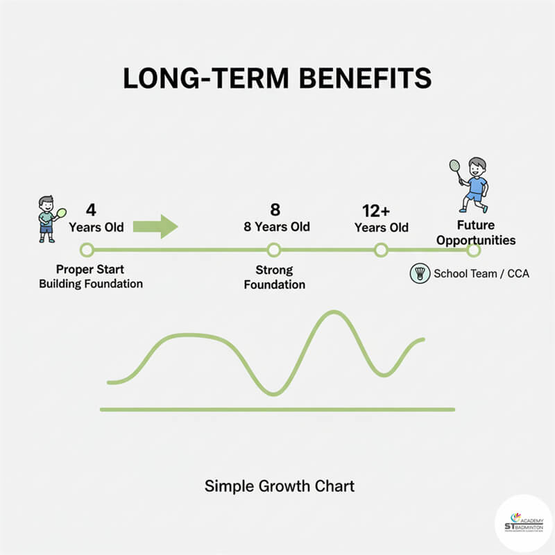 말레이시아 쿠알라룸푸르에서 자격증 있는 코치와 훈련 후 발전된 모습을 보이는 어린이 | Cheras 배드민턴 기술