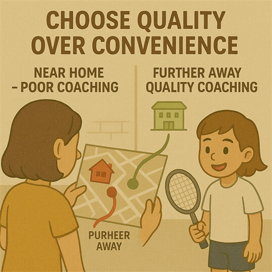 Professional badminton coach building rapport with kids in Segambut