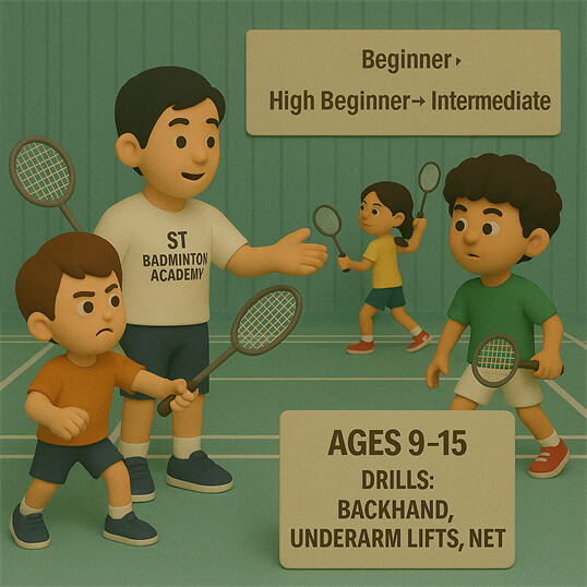 ST Badminton Academy intermediate class in Wangsa Maju