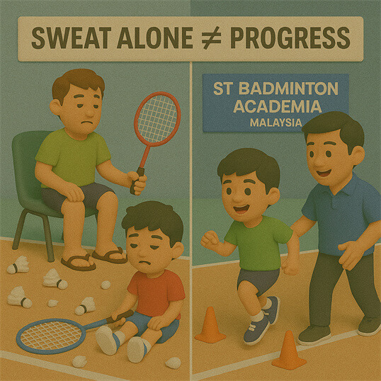 Structured badminton training routine near Gombak district