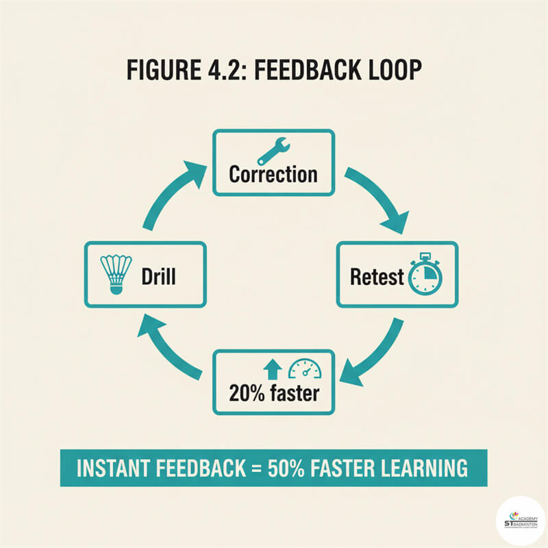 A young child in Kuala Lumpur learning badminton in a small group training class.