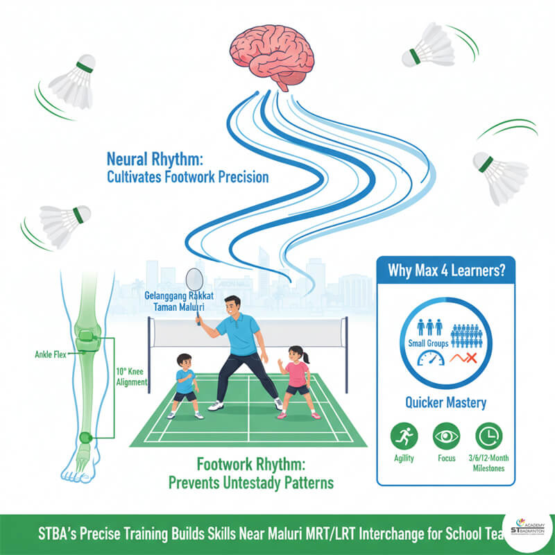คลาสการฝึกแบดมินตันพื้นฐานสำหรับเด็กอายุ 4+ ที่ Gelanggang Rakyat Taman Maluri โดย ST Badminton Academy Malaysia | โค้ชแบดมินตัน Cheras