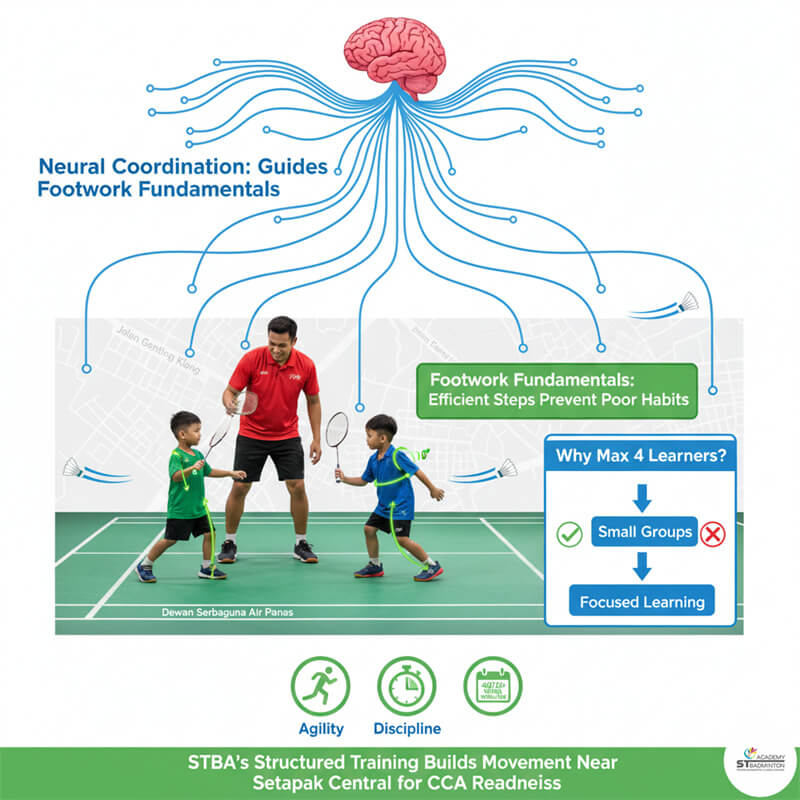 เซสชั่นการฝึกแบดมินตันพื้นฐานสำหรับเด็กอายุ 4+ ที่ Setapak Badminton Centre โดย ST Badminton Academy มาเลเซีย