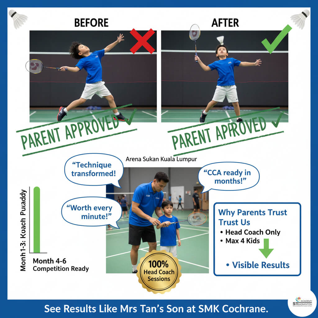 Taman Maluri 및 Cochrane 인근 올바른 배드민턴 기술 학습 | 아동 기초
