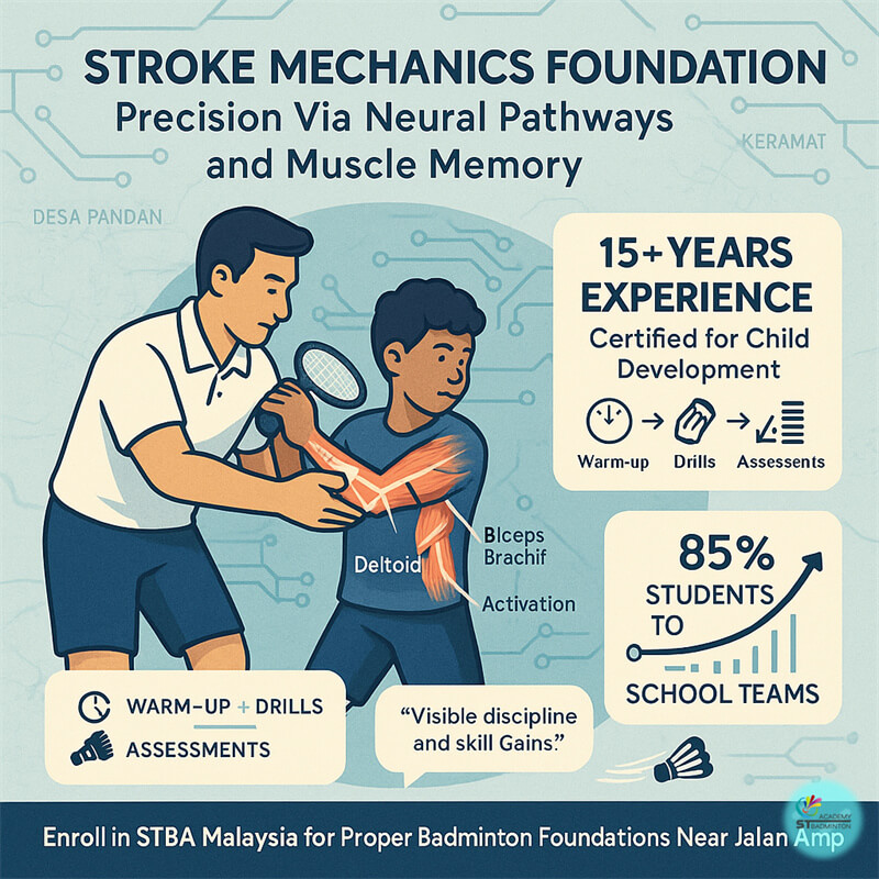 Latihan pergerakan kaki dan teknik badminton profesional untuk kemahiran yang lebih baik di Ampang Kuala Lumpur