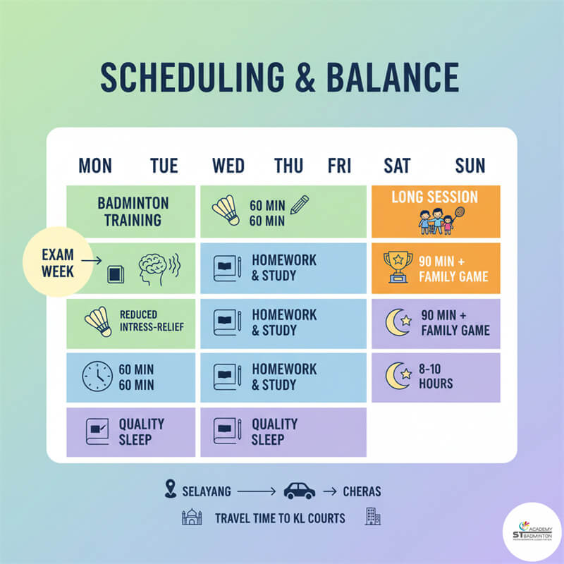 一个孩子在 Kuala Lumpur 享受平衡的儿童羽毛球训练计划｜马来西亚 步法基础