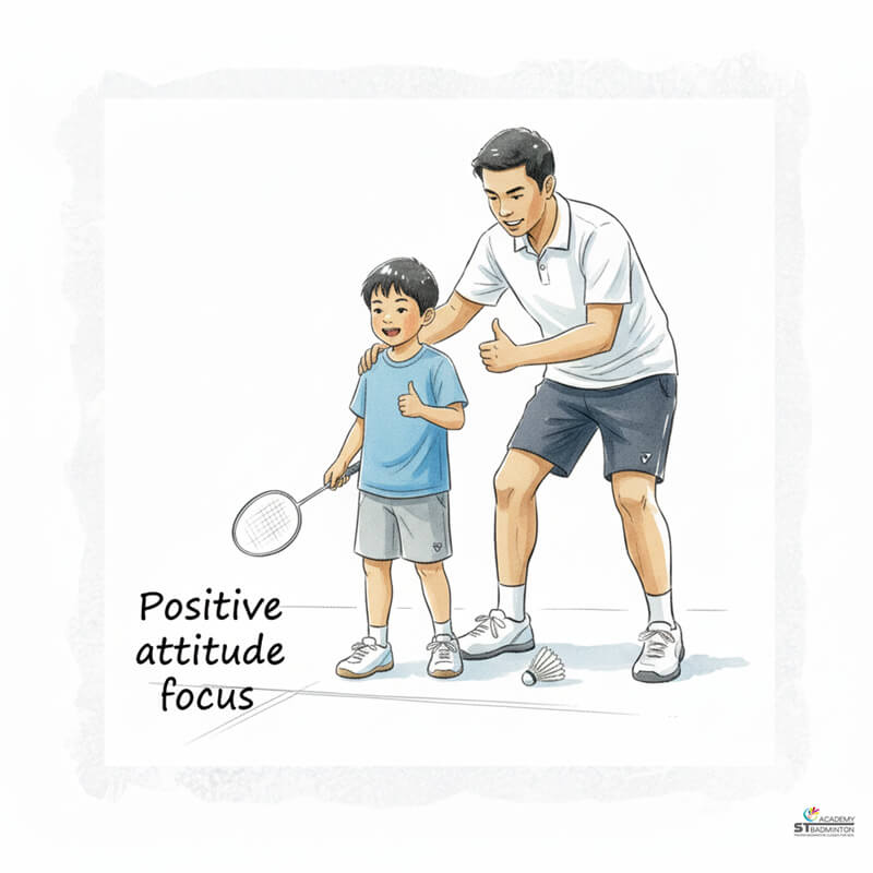 一位羽毛球教練在吉隆坡免費羽毛球訓練中給予鼓勵｜兒童課程