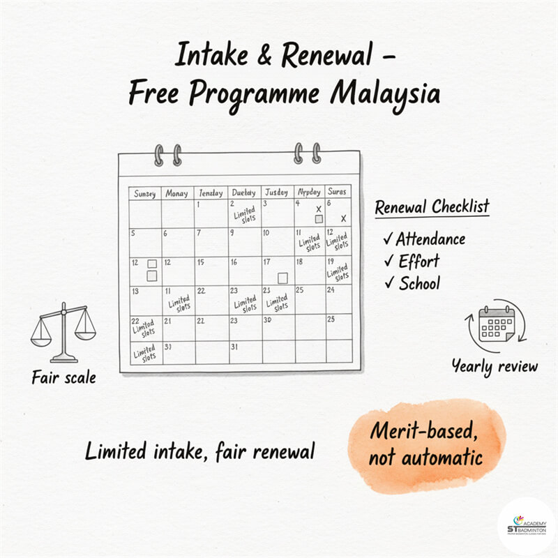 吉隆坡的羽毛球教練解釋馬來西亞慈善羽毛球訓練的年度招生與續約｜羽毛球課程