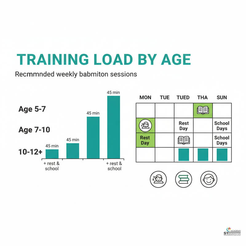 Balanced kids badminton training helps build confidence in Malaysia. A young girl smiling during a beginner badminton training session in Kuala Lumpur, showing a healthy training balance.