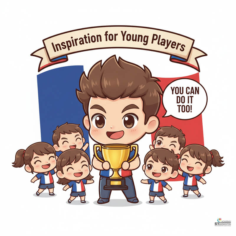 Alex Lanier training at INSEP Paris with French national badminton team