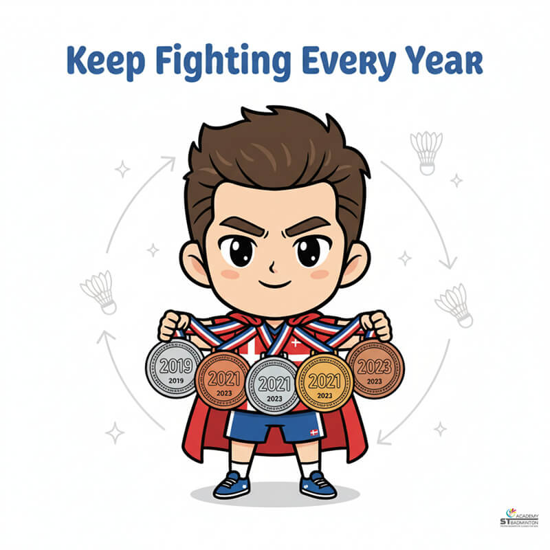 Anders Antonsen showing defensive skills mixing into sudden attacking burst