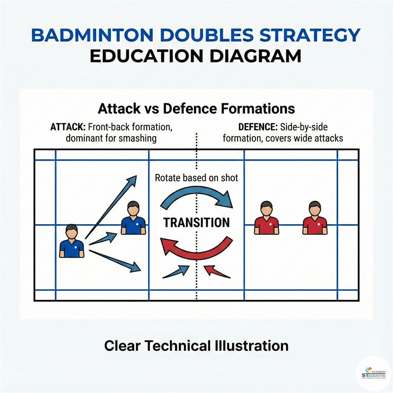 Setapak cầu lông đôi nam nữ | kỹ thuật xoay vòng từ sau ra trước