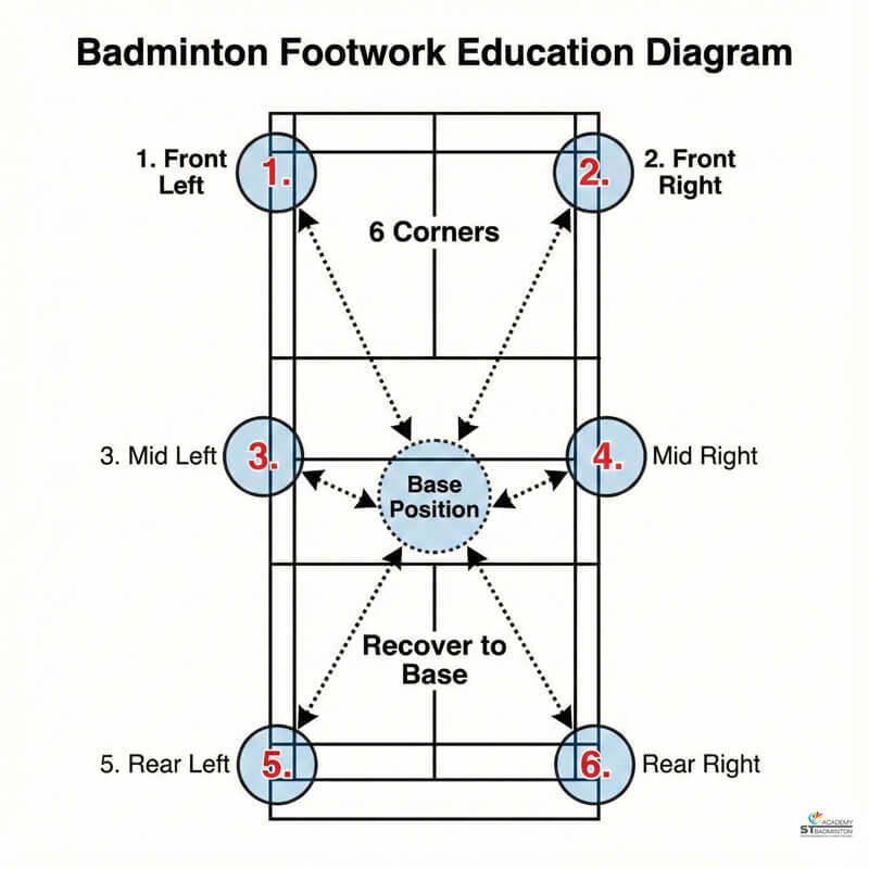 Setapak 쿠알라룸푸르 배드민턴 훈련 | 6코너 풋워크 연습 중인 선수들