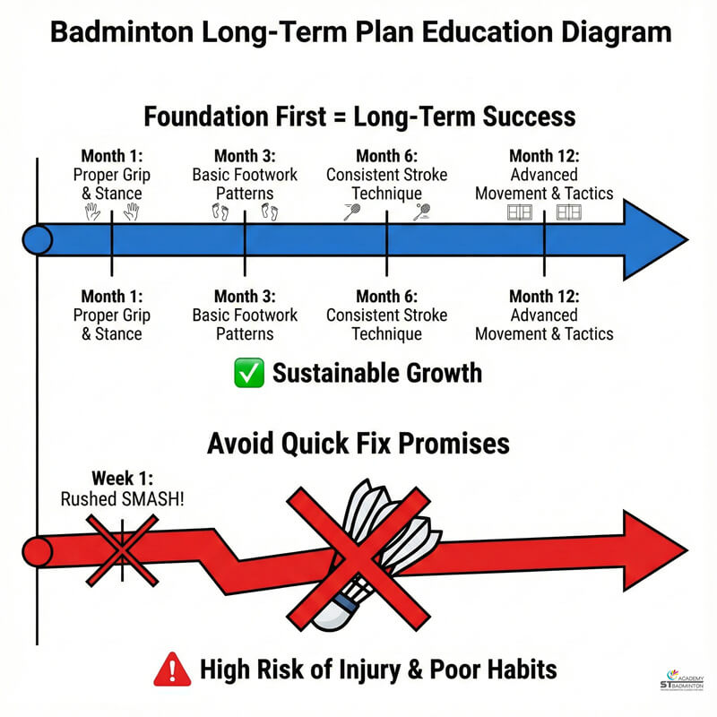 Trẻ em học cách cầm vợt cầu lông cơ bản và nền tảng trong lớp học bài bản tại Kuala Lumpur