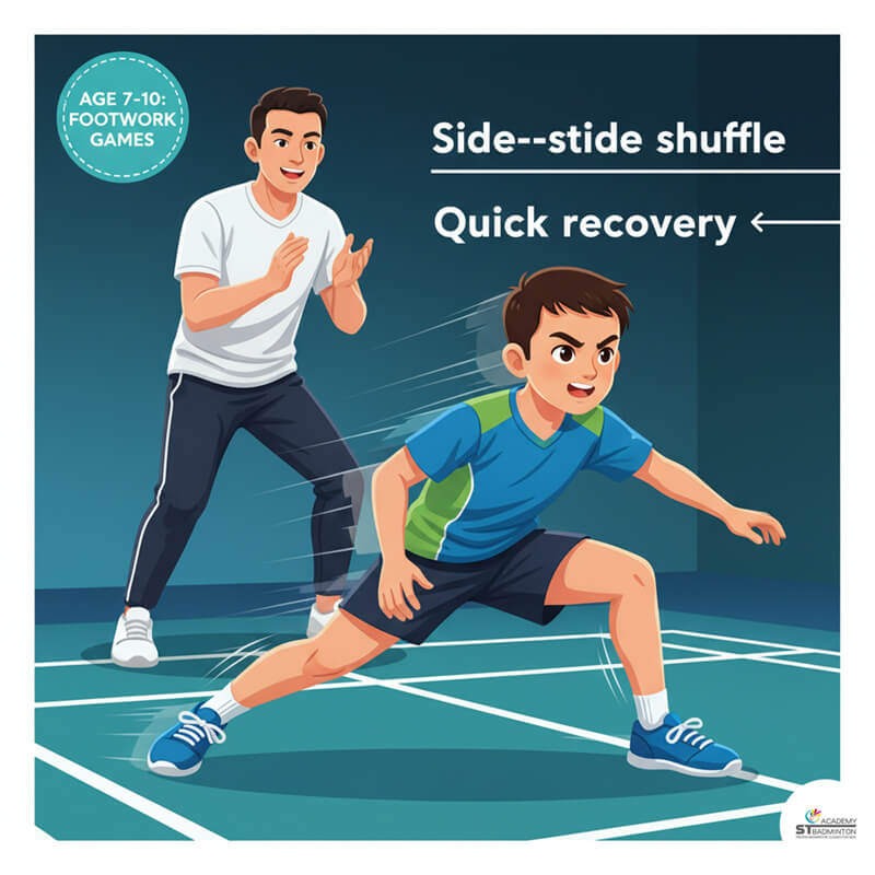 Children enjoying a fun game during a kids badminton coaching session in Malaysia