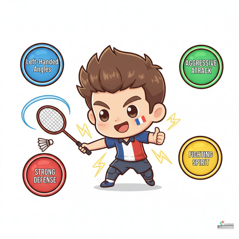 Christo Popov displaying powerful left-handed smash during international men's singles match