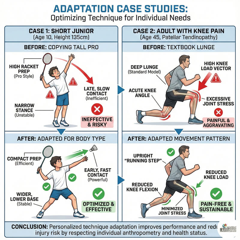 Coach adjusting arm preparation height for a student with shoulder limitations in KL