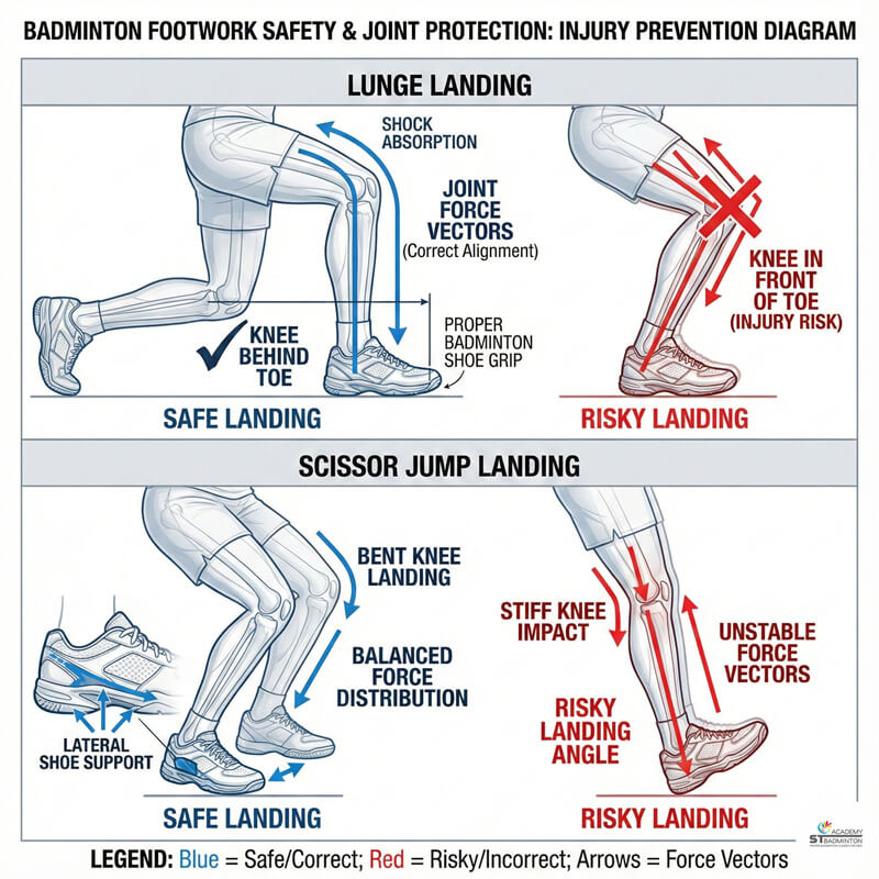 ST Badminton Academy KL | 섀도우 풋워크 기술을 시범 보이는 코치