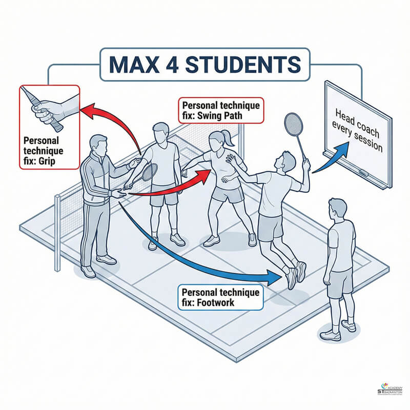 Huấn luyện viên minh họa cú gập cổ tay khi đập cầu tại Kuala Lumpur | kỹ thuật cầu lông bỏ nhỏ và đập cầu