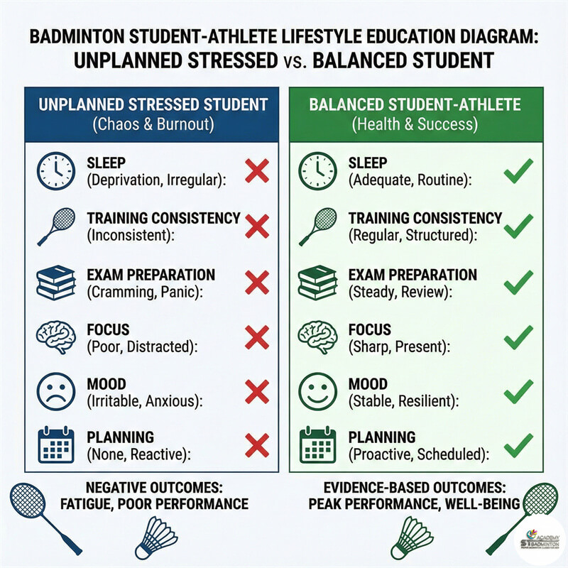 쿠알라룸푸르에서 학생 선수와 시험 일정 논의 중인 코치 | 훈련 계획