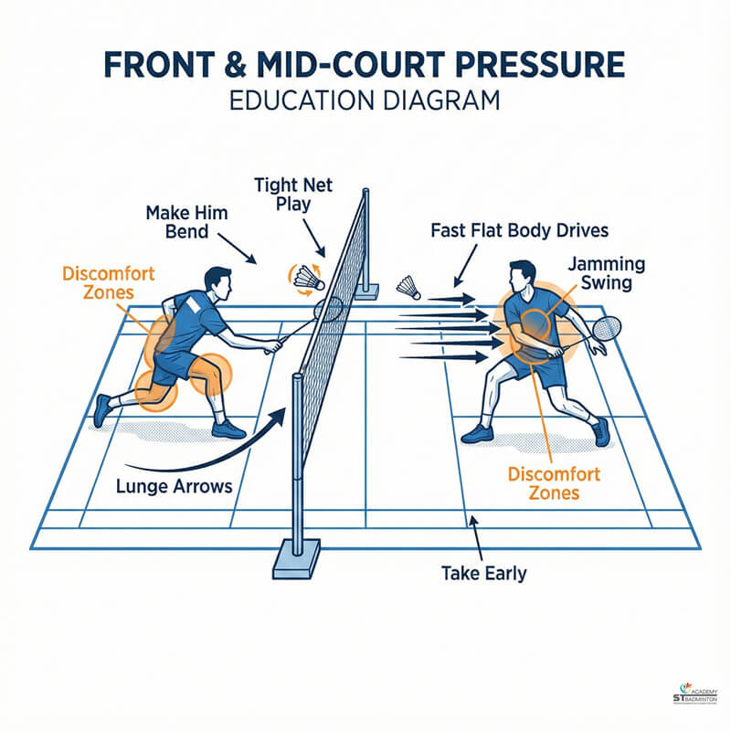Huấn luyện viên giải thích chiến thuật đấu với đối thủ cao tấn công cho học viên từ Wangsa Maju và Cheras