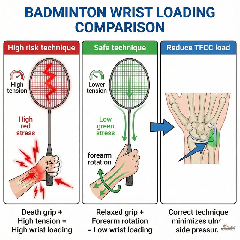 Coach guiding safe racket technique to reduce wrist stress for players around Setapak and Wangsa Maju KL