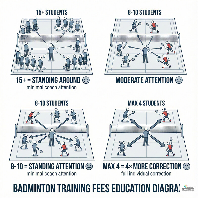 So sánh lớp cầu lông đông người và nhóm nhỏ hiệu quả quanh khu vực Cheras và Kepong Malaysia