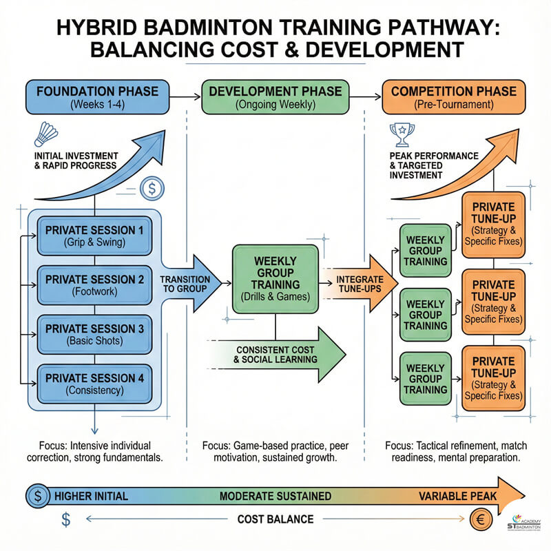 Setapak 배드민턴 훈련장 비교 | 그룹 레슨 대 개인 코칭 환경