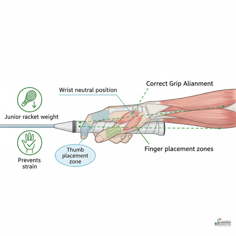 Experienced certified coach giving positive encouragement during kids badminton training near Setapak KL