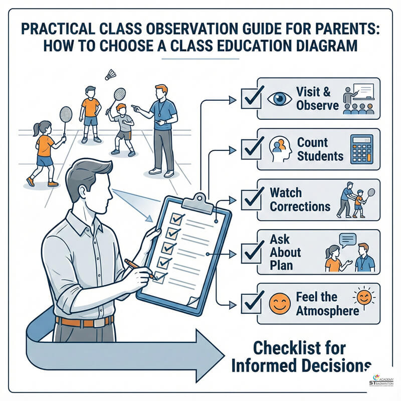 Gia đình sử dụng danh sách 5 điểm để chọn lớp cầu lông tốt nhất tại Kuala Lumpur Malaysia