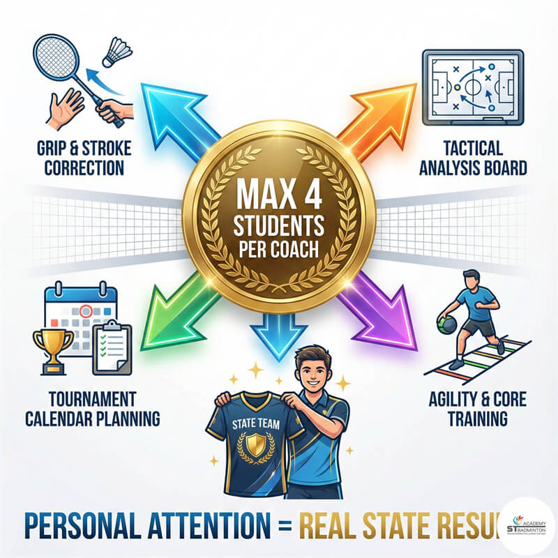 High intensity badminton training for teenagers in Setapak preparing for MSSD and MSSS