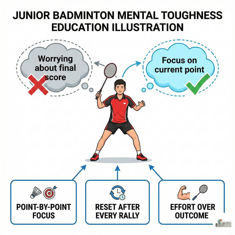 Junior badminton players practising calm breathing before matches at ST Badminton Academy in Setapak Kuala Lumpur
